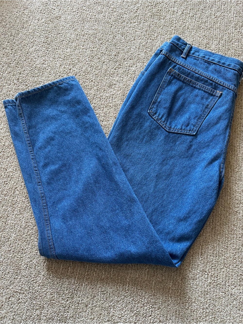 Vtg 90’s Baggy Straight Fineline Classic Denim Jeans | 100% Cotton 38X32 Jorts
